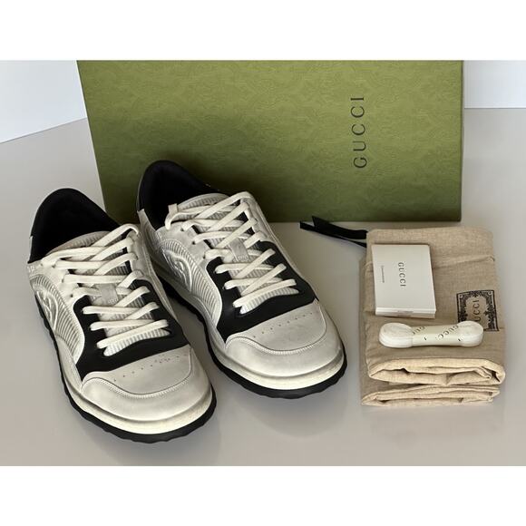 Gucci Dali Soft White/Black Leather Sneakers 13 US (Gucci 12.5) Italy 741656 NIB main image 15
